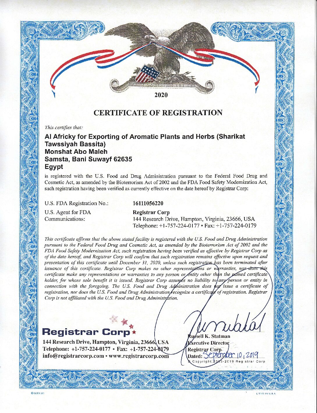 US.FDA Registered